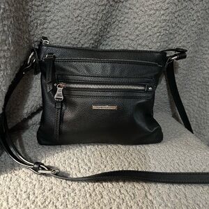 Dana Buchman Black Leather Crossbody Bag